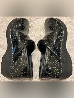 Dansko Black Glitter Sprinkle Nursing Clogs